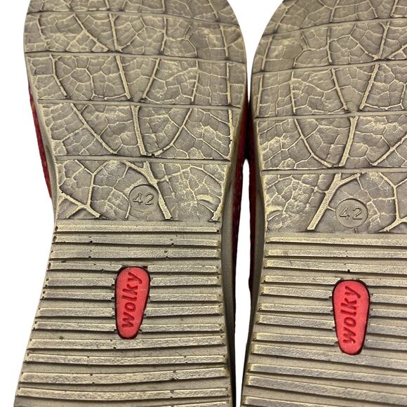 Wolky Sandals Women's Sz 42 Fantasy Red Pink Mulitcolor Comfort Hook Loop - Picture 10 of 16